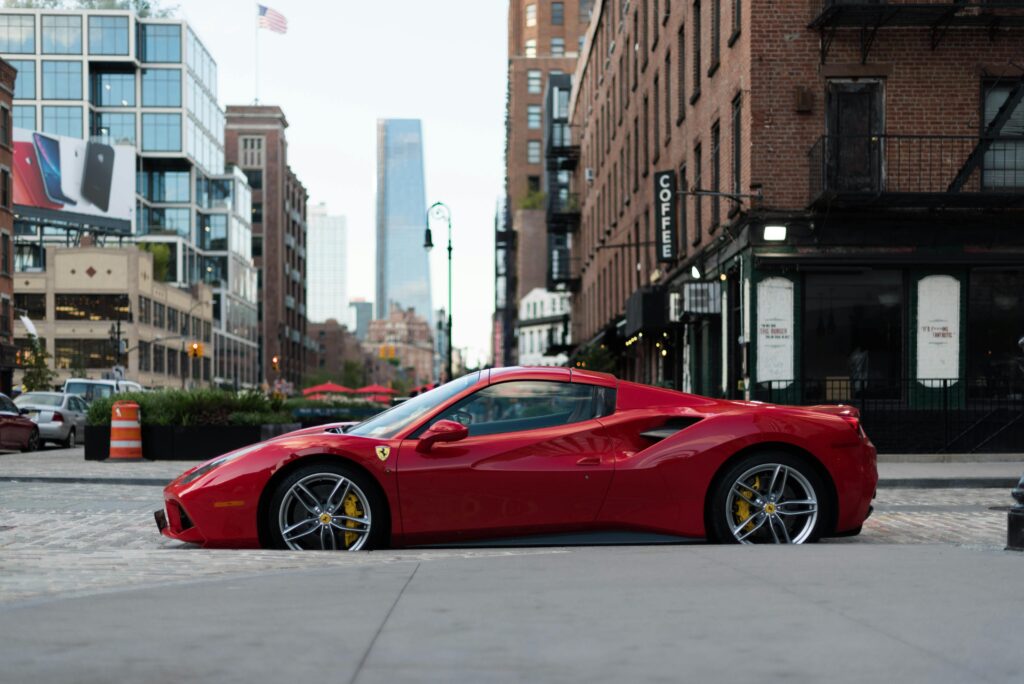 Ferrari Sports Car: A Vibrant Red Masterpiece on the Open Road